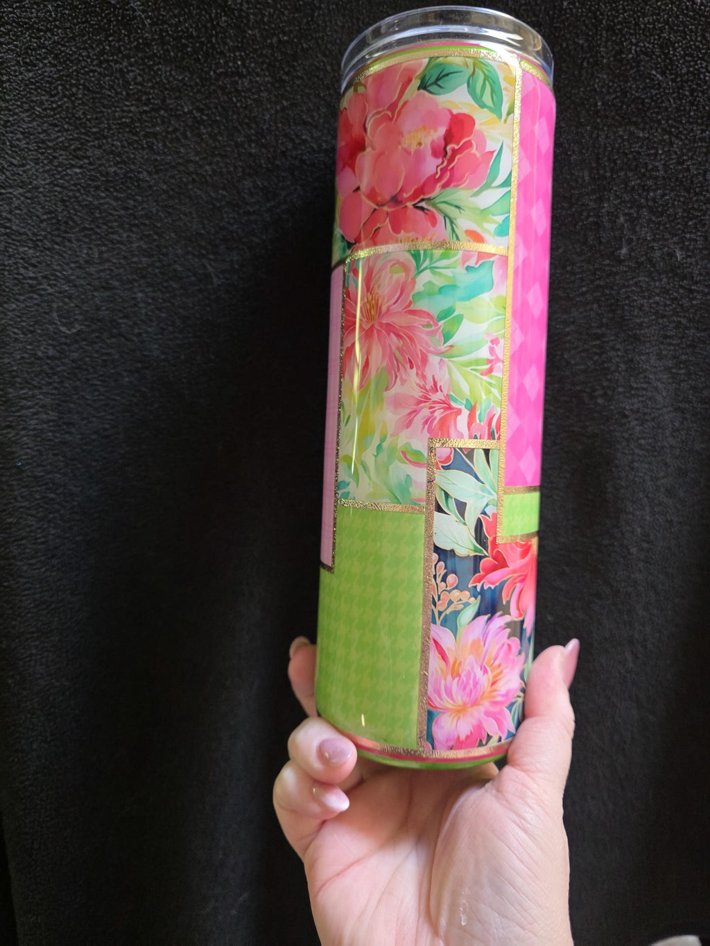 Tropical Patchwork | 30oz Skinny Stainless Steel Epoxy Tumbler