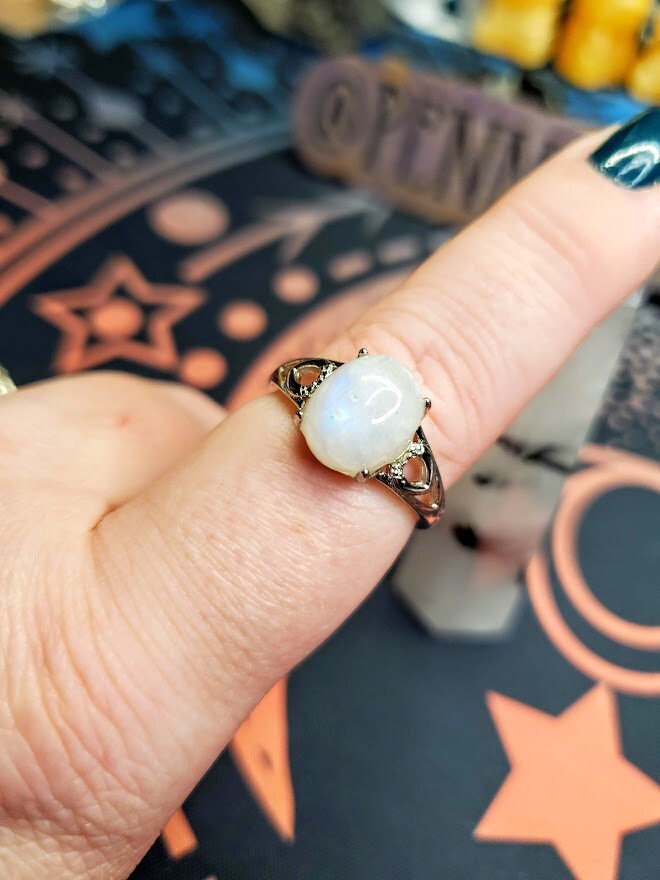 Natural Blue Moonstone Ring