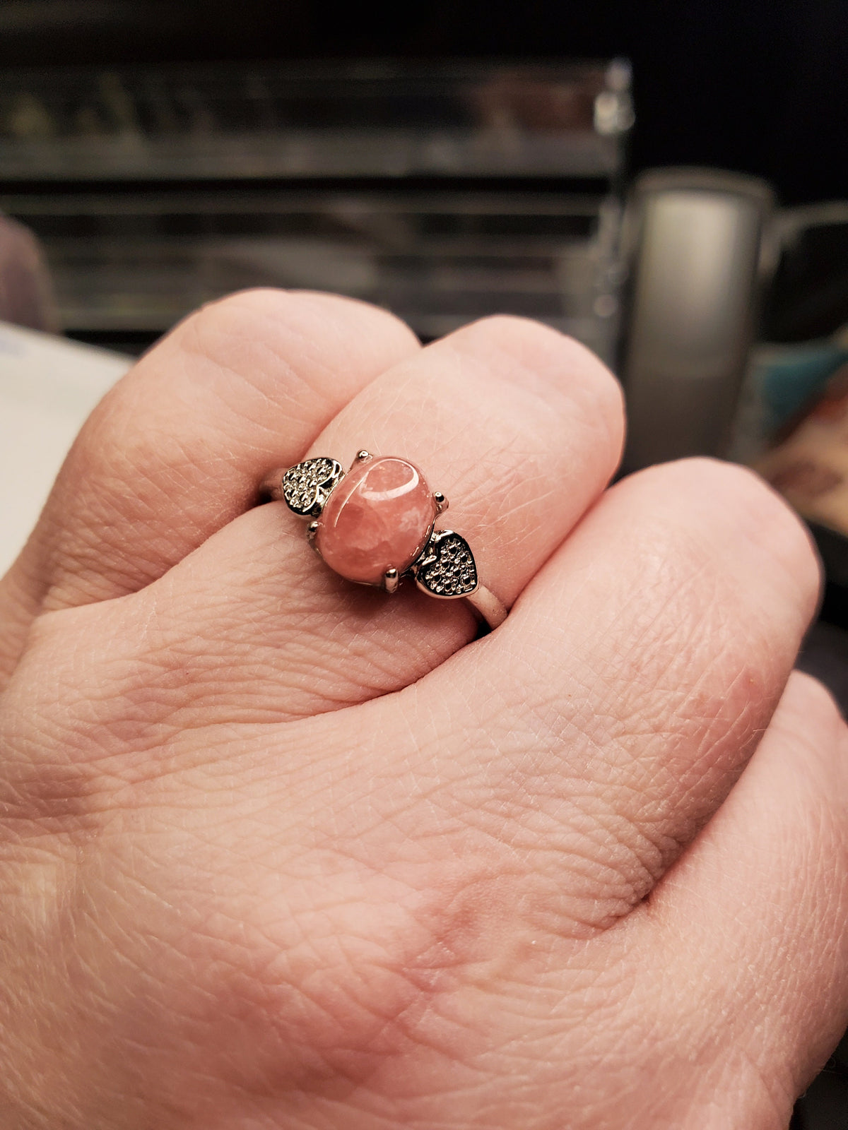 Natural Rhodochrosite Ring
