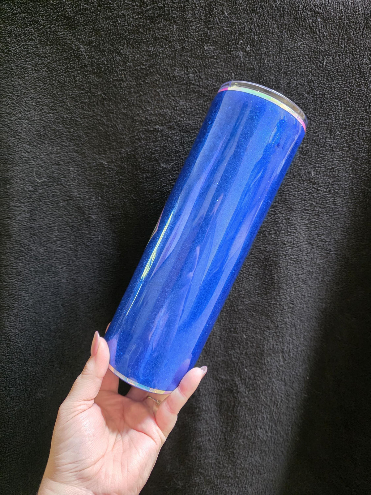 Blue Floral Diamond | 30oz Skinny Stainless Steel Epoxy Tumbler