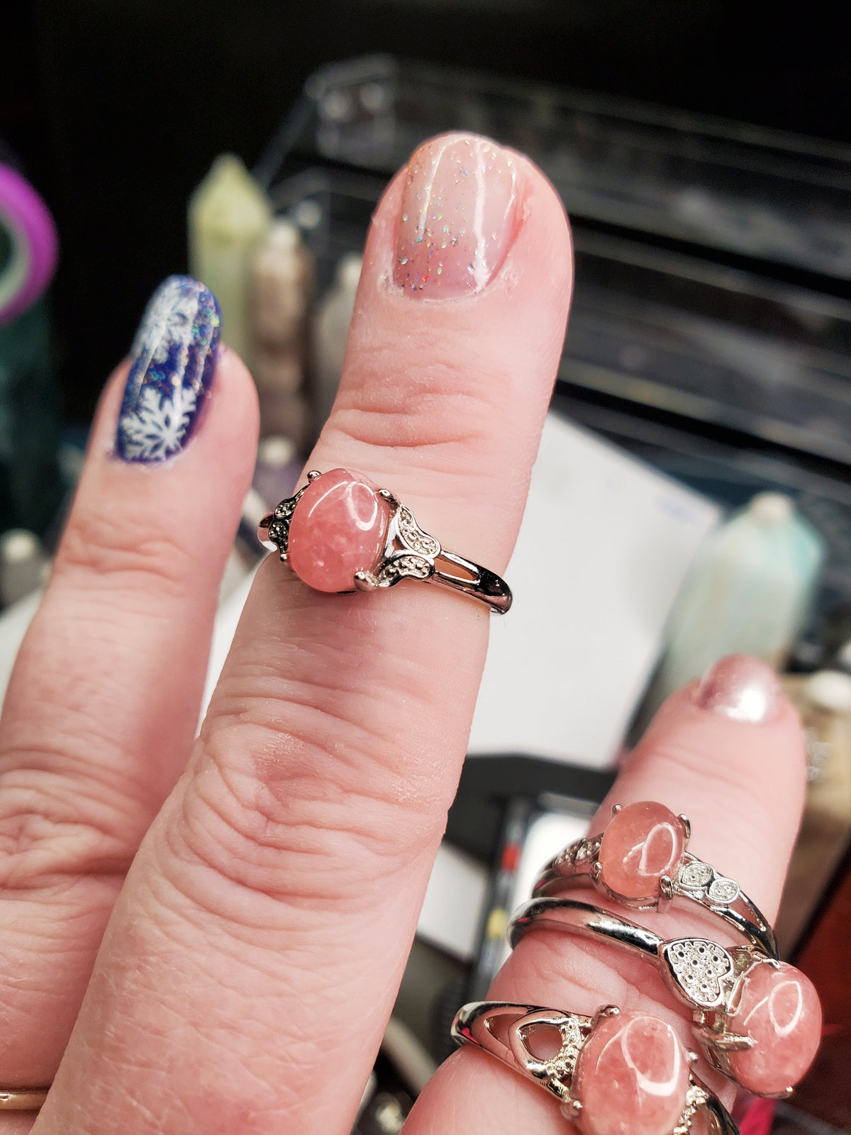 Natural Rhodochrosite Ring