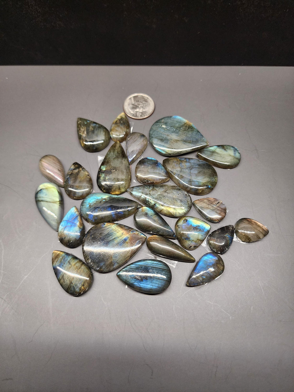Bulk Lot | Natural Labradorite Teardrop Cabochons