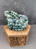 Natural Moss Agate 8mm Stretch Bracelet
