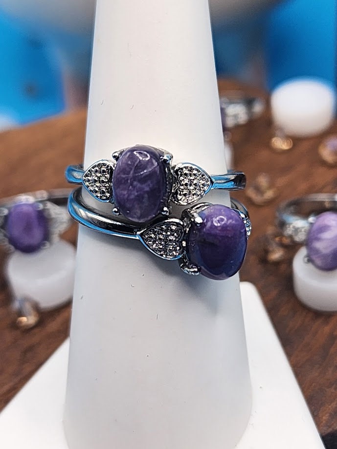 Natural Charoite Ring