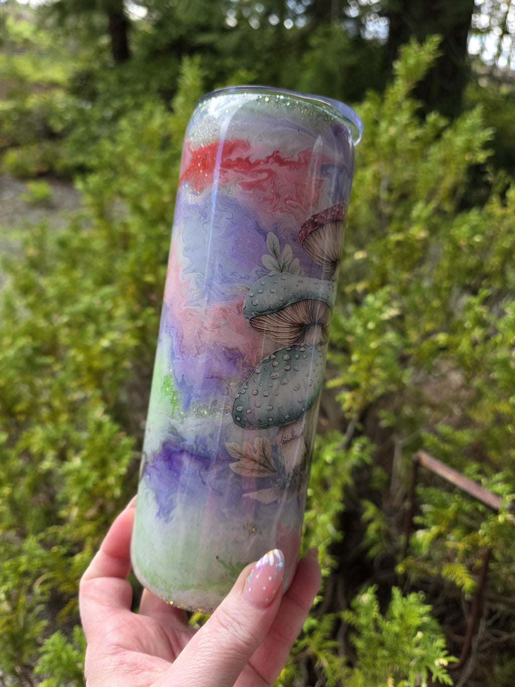 Pastel Mushrooms | 20oz Skinny Stainless Steel Epoxy Tumbler