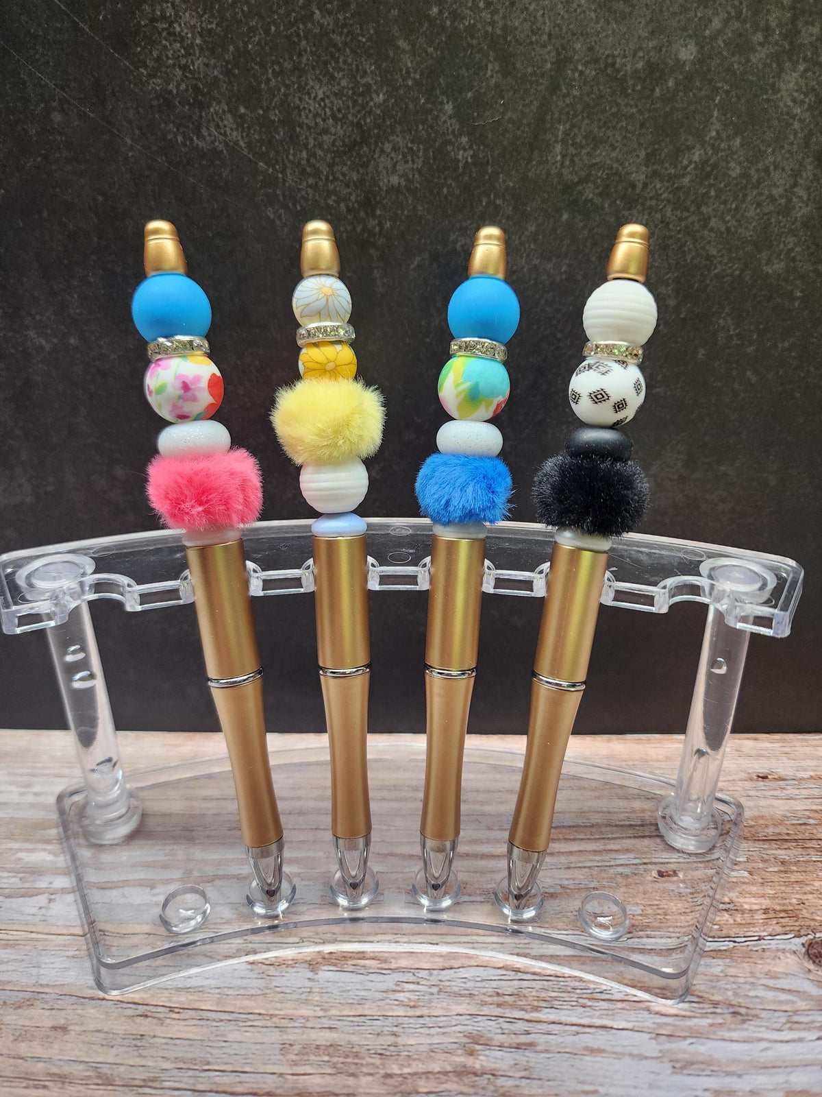 Fuzzy Bead Collection Silicone Beaded Pens