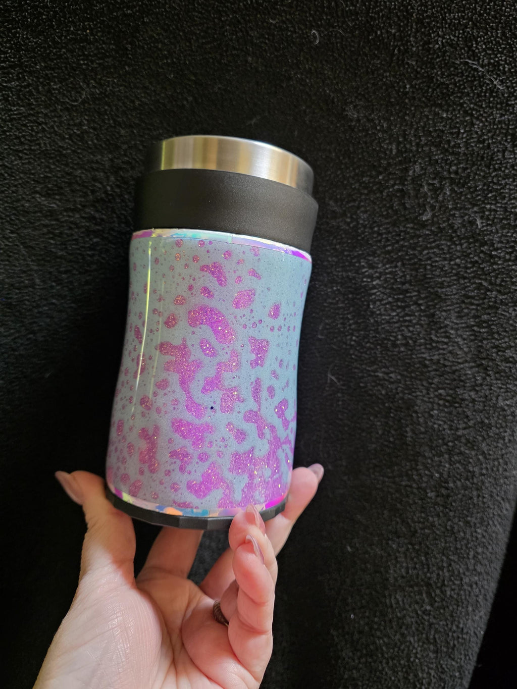 Purple and Blue Paint Splatter - No Decal | 12oz Stainless Steel Epoxy Can Cooler
