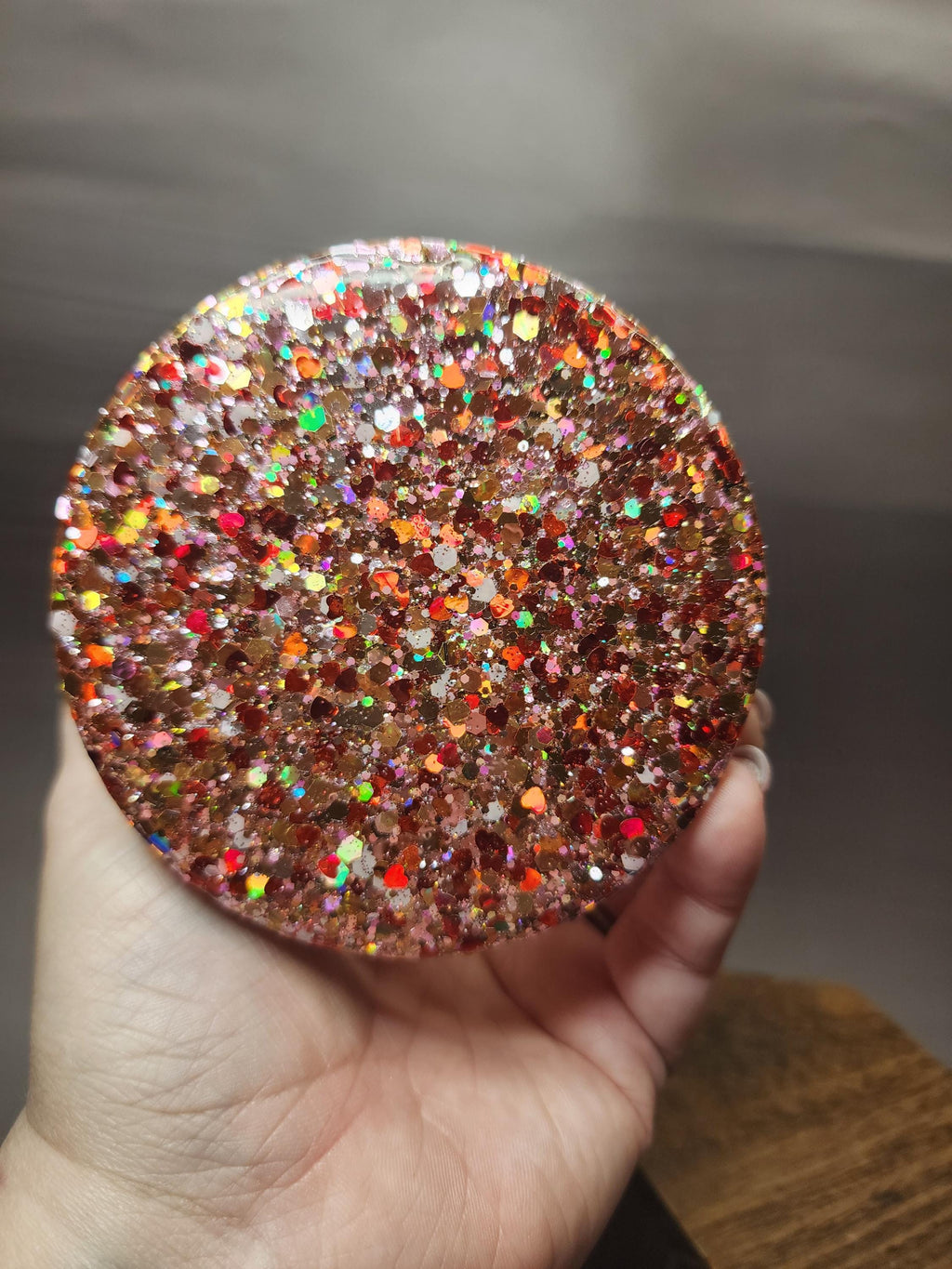 Pink Cookie Hearts Glitter Stash Jar