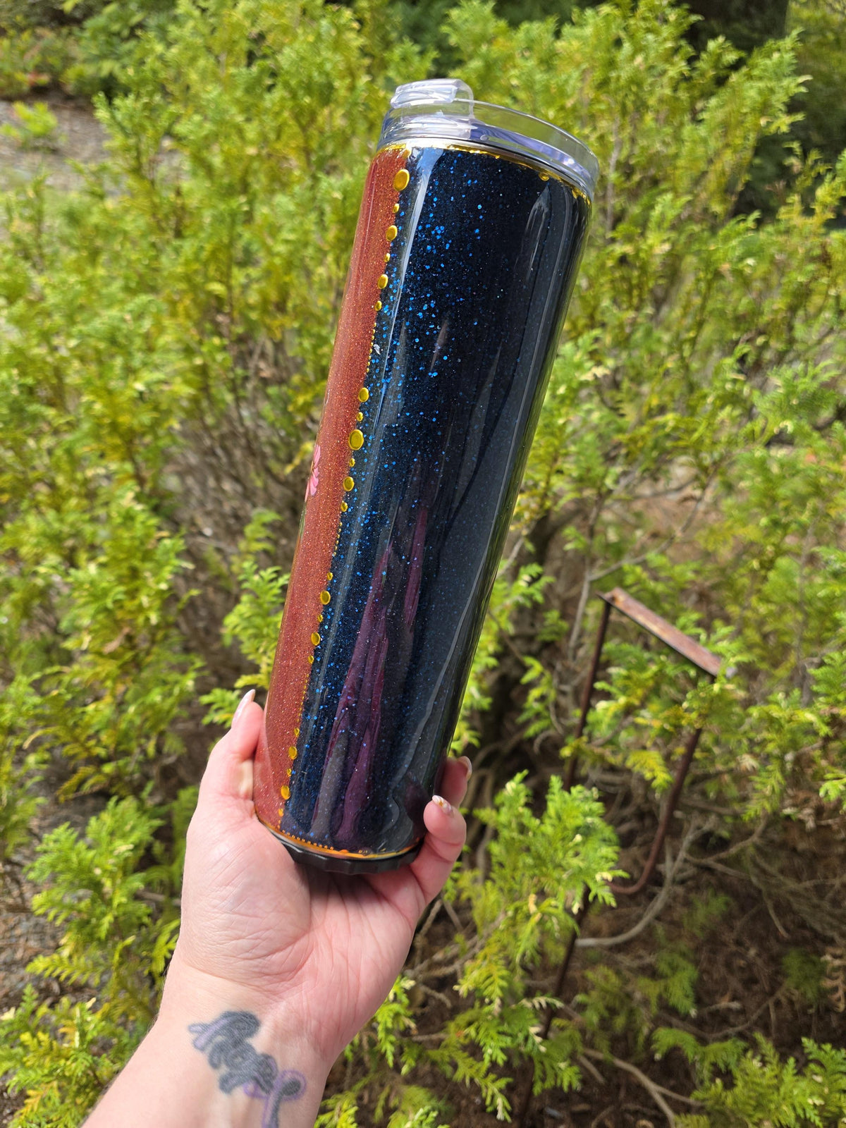 Two Toned Butterfly | 30oz Tapered Skinny Stainless Steel Strawbler Epoxy Tumbler