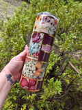 Maroon Flower Patchwork | 30oz Skinny Stainless Steel Epoxy Tumbler