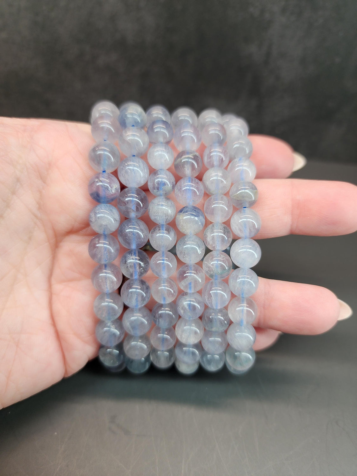Natural Light Blue Fluorite 8mm Stretch Bracelet
