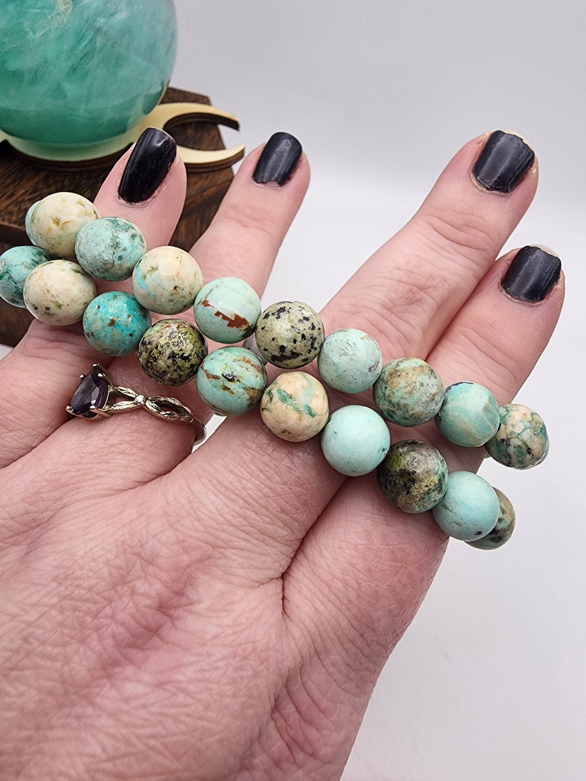Natural Turquoise 10mm Stretch Bracelet