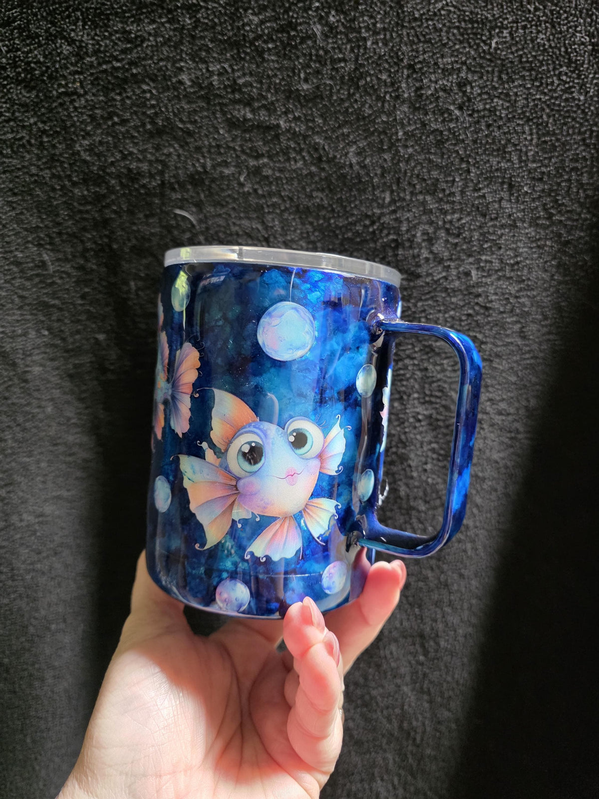 Adorable Fish Bowl | 10oz Coffee Cup Stainless Steel Epoxy Mug