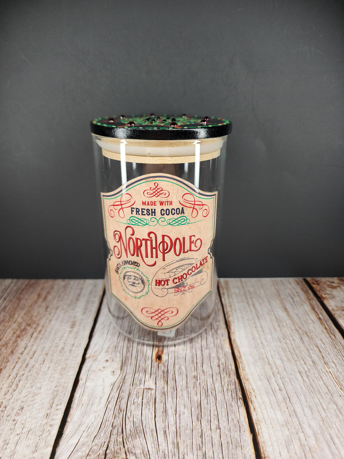 Traditional Christmas Glass Mandala Stash Jar