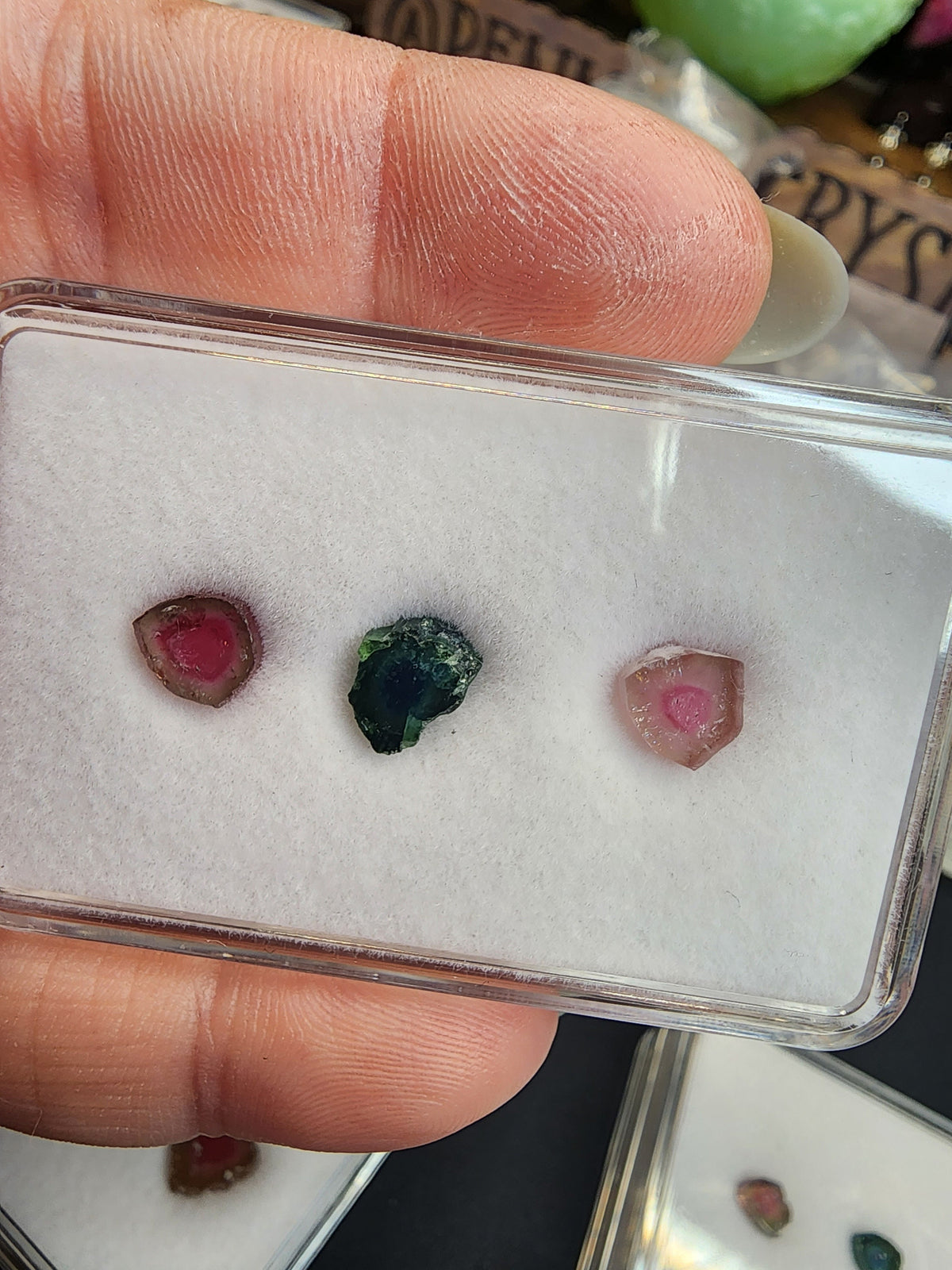 Watermelon & Mixed Tourmaline Slices - 3PC Parcels