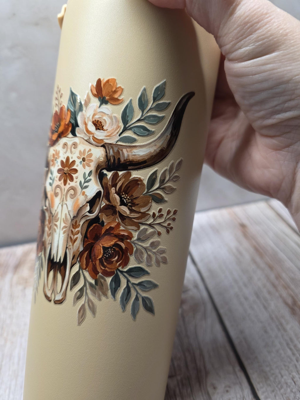 Western Bull Horns | Powder Coated Stainless Steel 24oz Tumbler