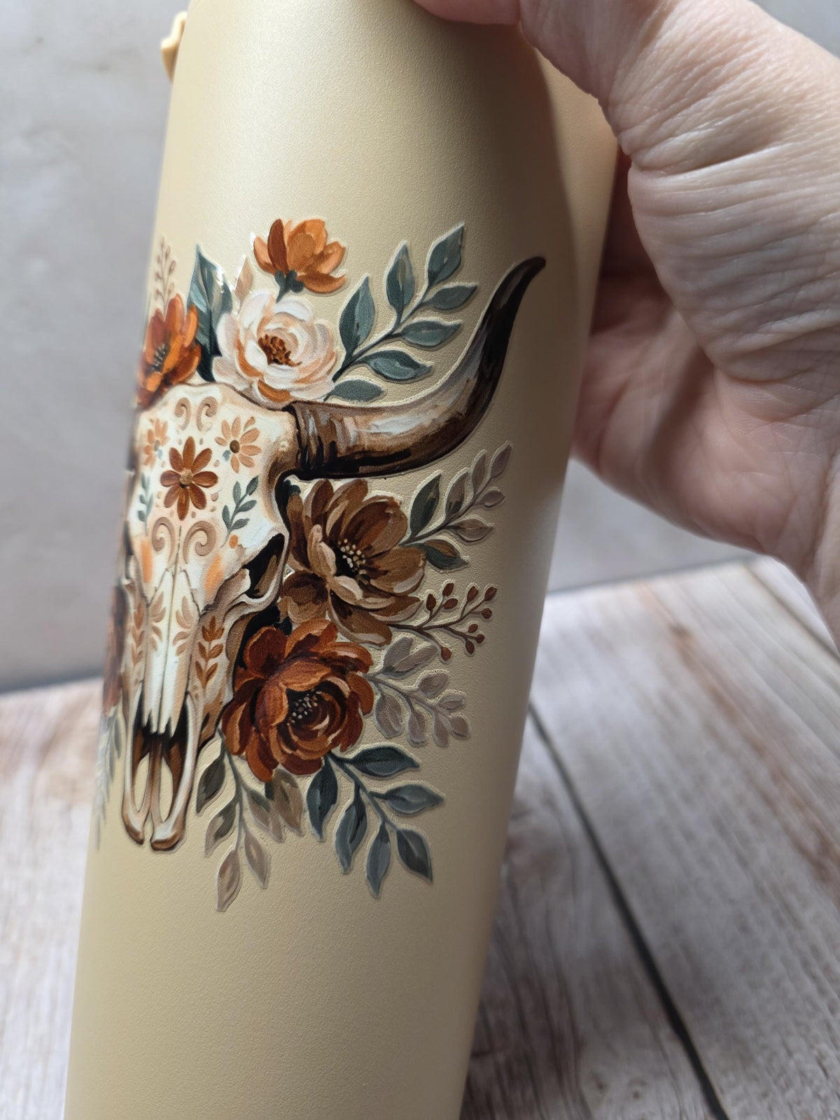 Western Bull Horns | Powder Coated Stainless Steel 24oz Tumbler