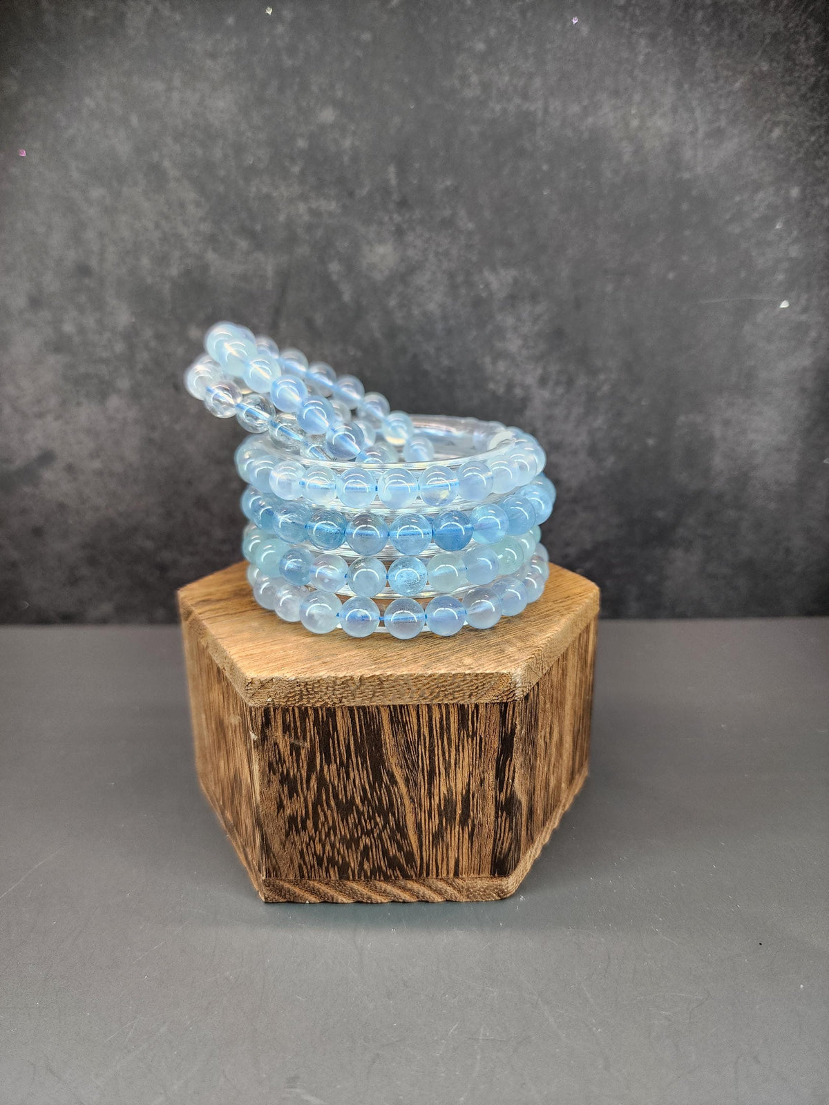 Natural Aquamarine 8mm Stretch Bracelet