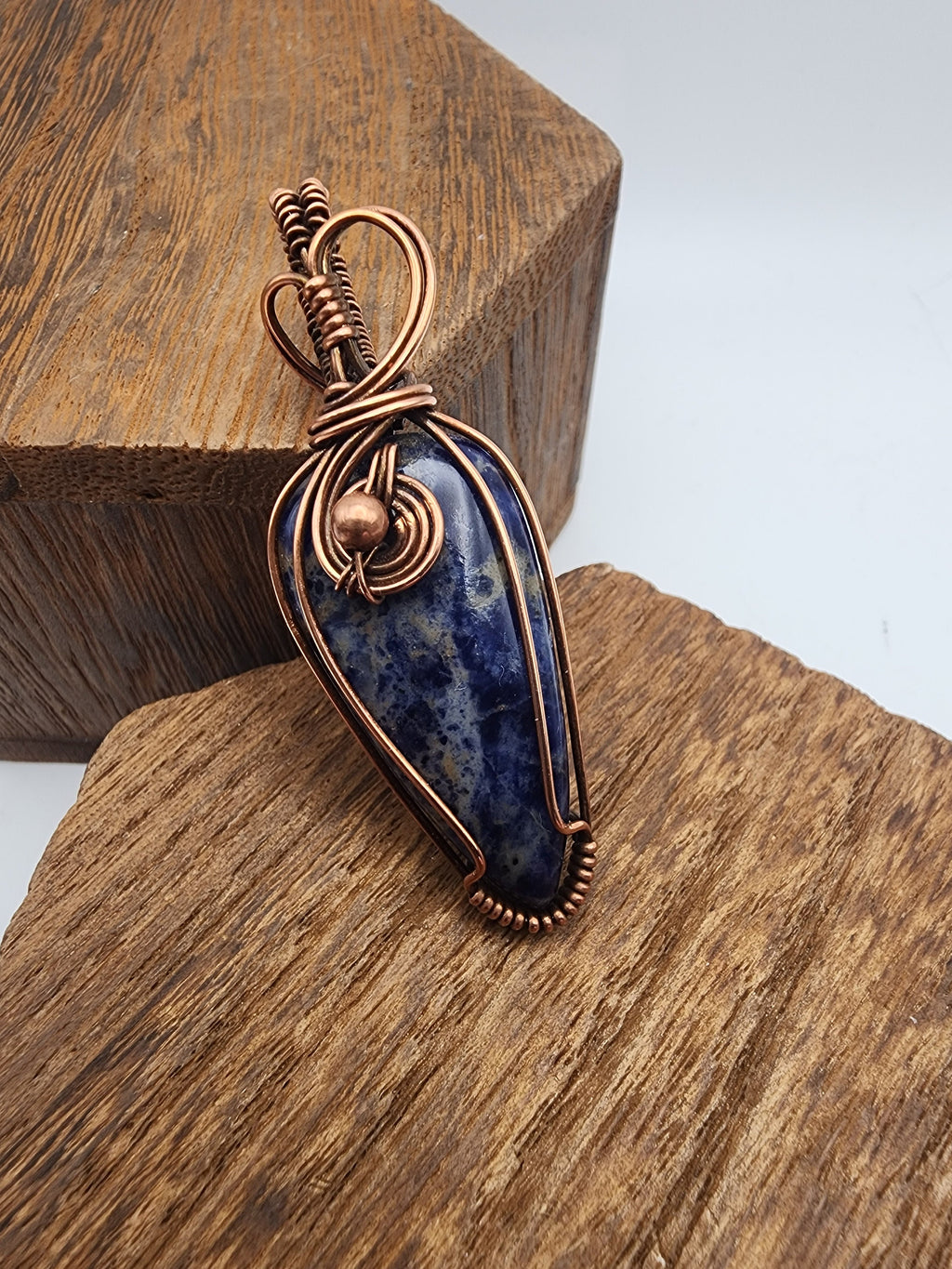 Sodalite Teardrop Wire Wrapped Pendant