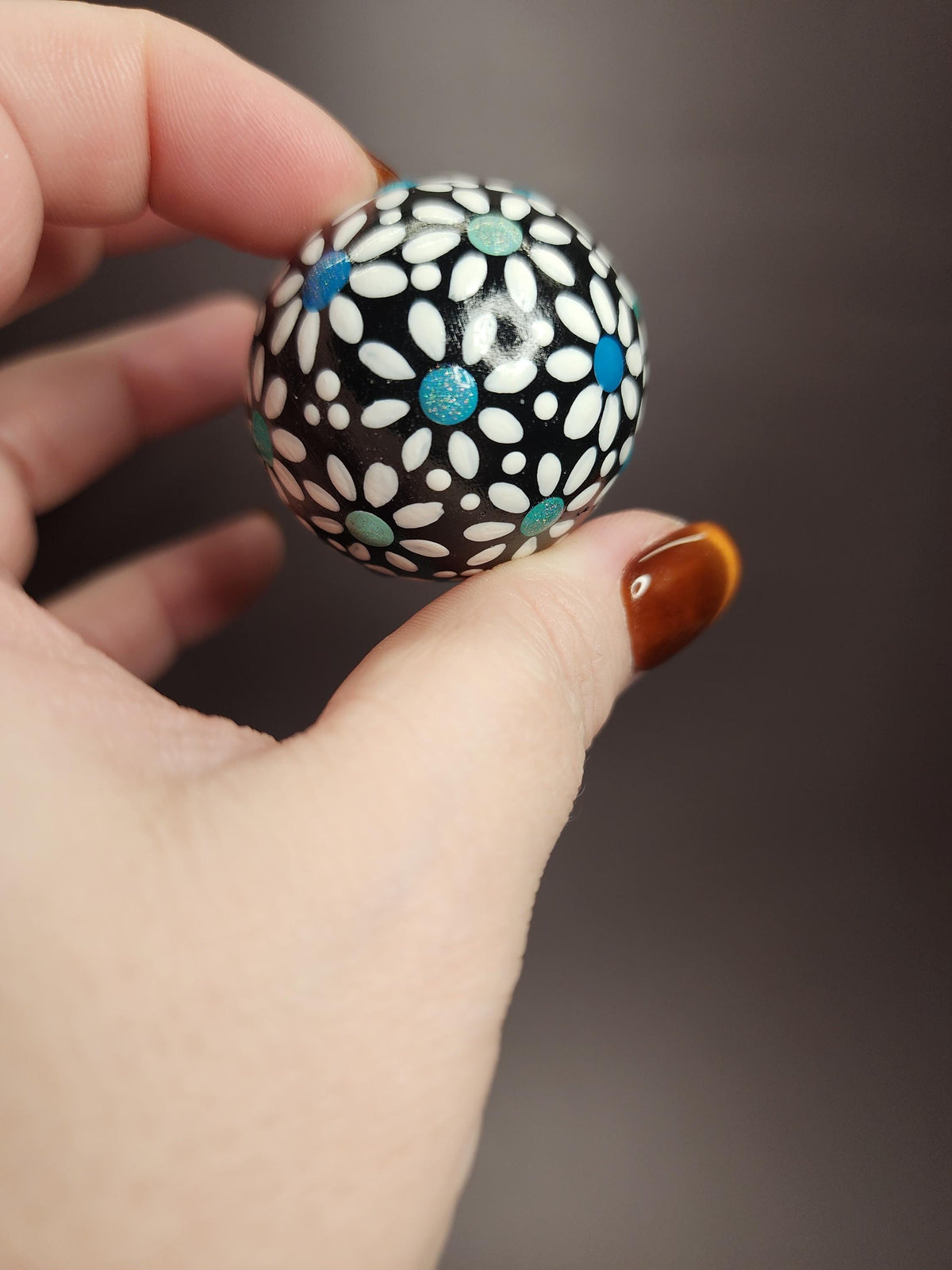 Hand Painted Dot Art Half Round Magnets - Full Set