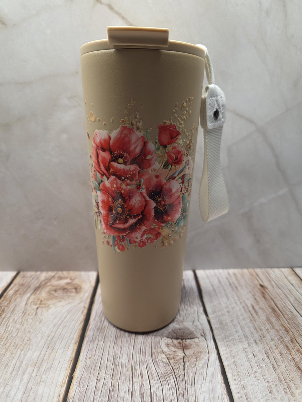 Coral Florals | Powder Coated Stainless Steel 24oz Tumbler
