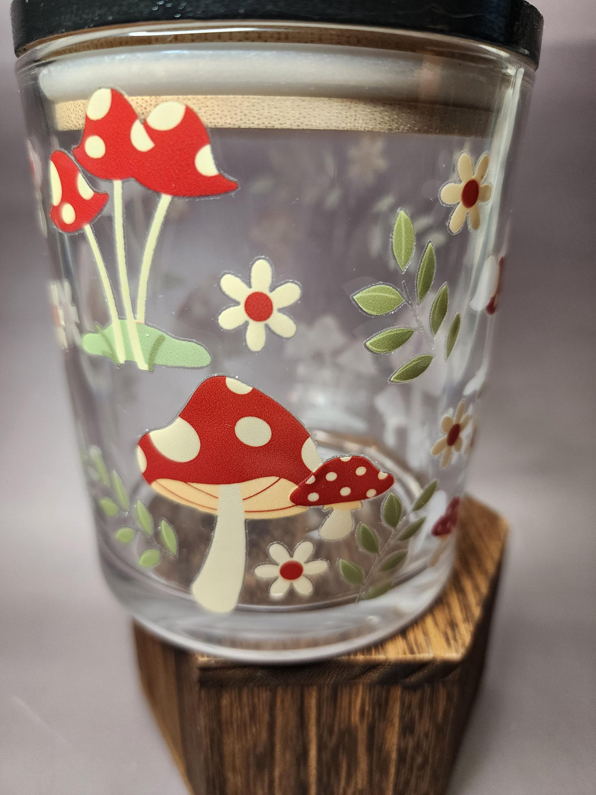 Red Mushrooms Mandala Stash Jar