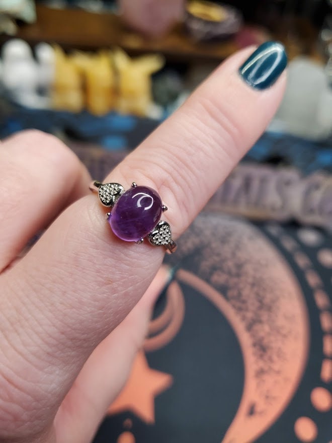 Natural Purple Amethyst Ring