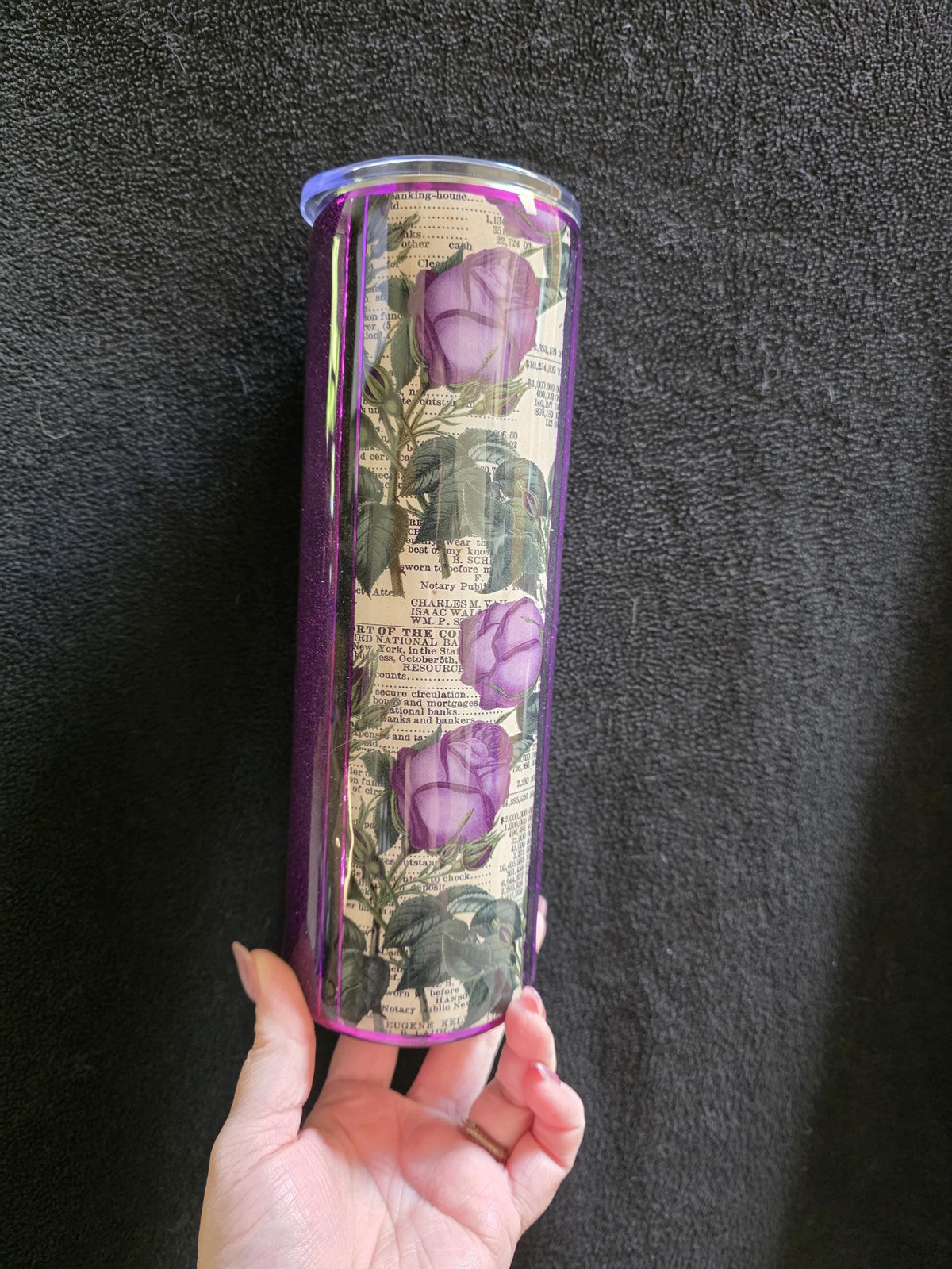 Purple Roses | 30oz Skinny Stainless Steel Epoxy Tumbler