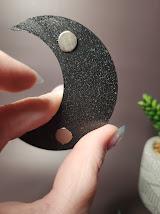 Hand Painted Pink & Teal Crescent Moon Magnet Set