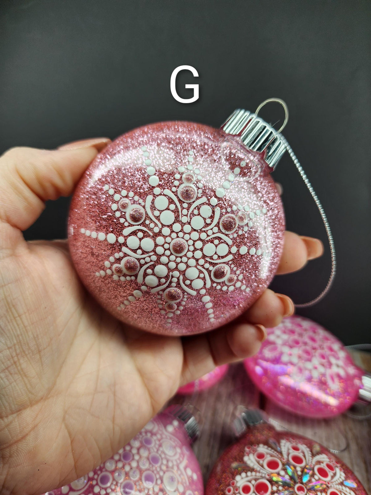 Pinks - Hand Painted Mandala Glitter Ornament | Shatter Proof & Pet Friendly