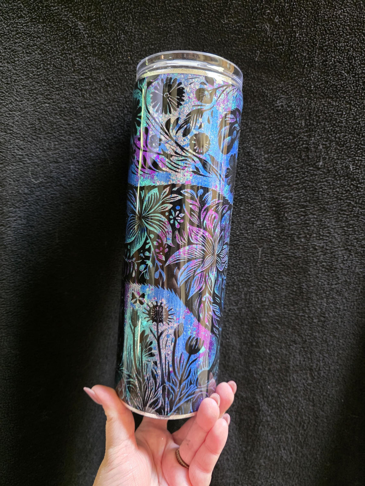 Floral Cat | 30oz Skinny Stainless Steel Epoxy Tumbler