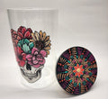 Floral Skull Mandala Stash Jar