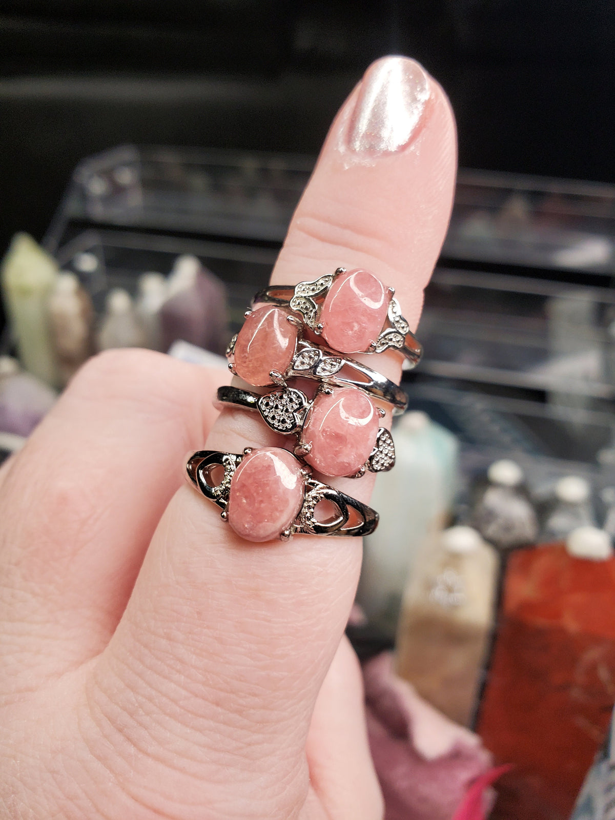 Natural Rhodochrosite Ring
