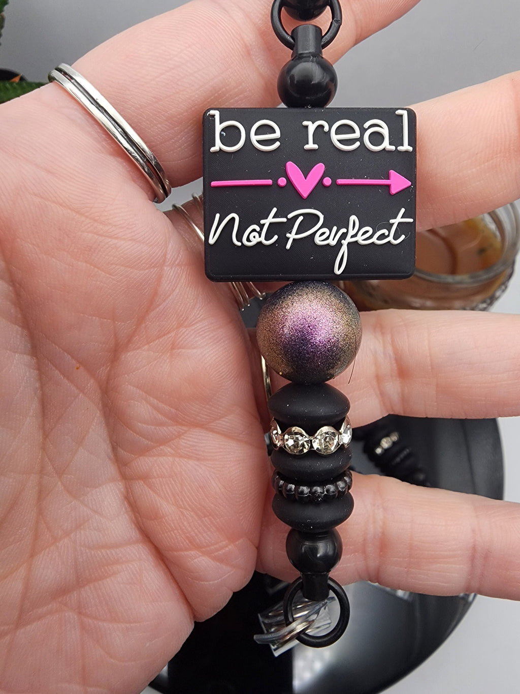 Be Real, Not Perfect Retractable Badge Reel
