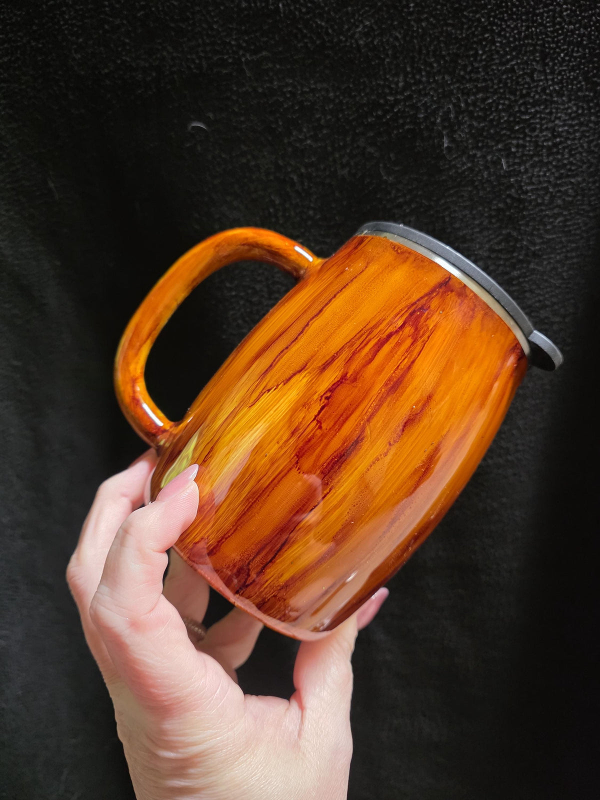 Wood Grain Bear Mug  | 14oz Coffee Mug Stainless Steel Epoxy Mug