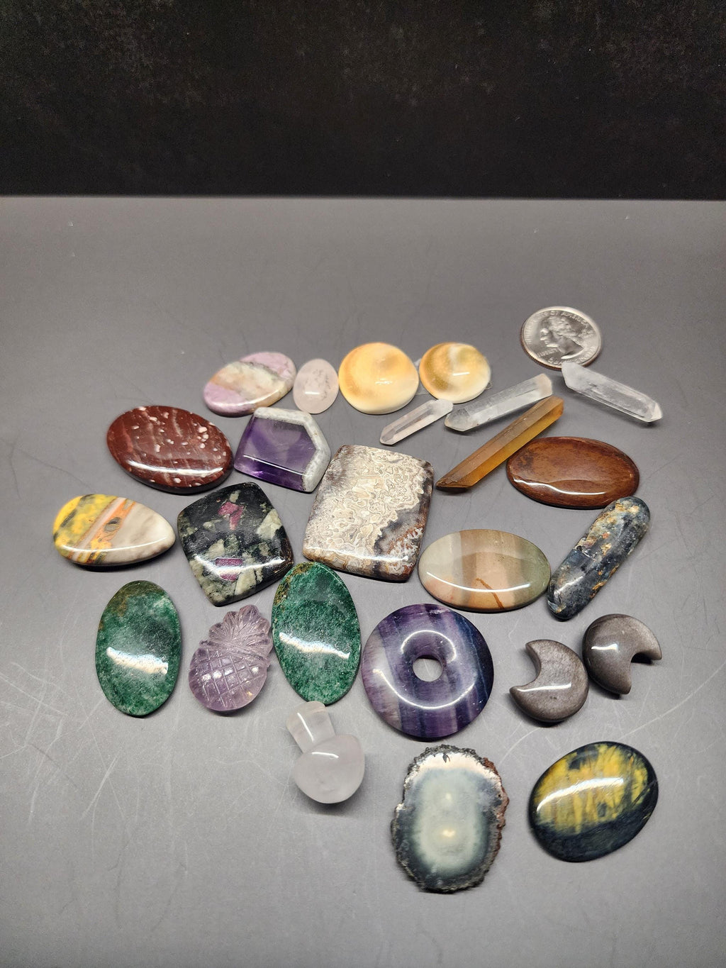 Bulk Lot - Mixed Material | Mixed Crystal Cabochons & Wrappable Crystals