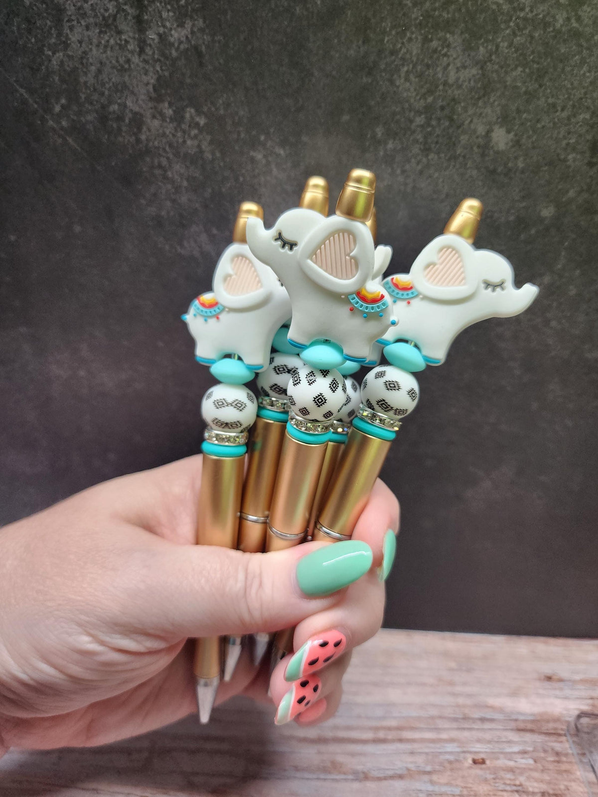 Themed Silicone Beaded Pens | Elephant, Daisy, Pineapple, Teacher, Books