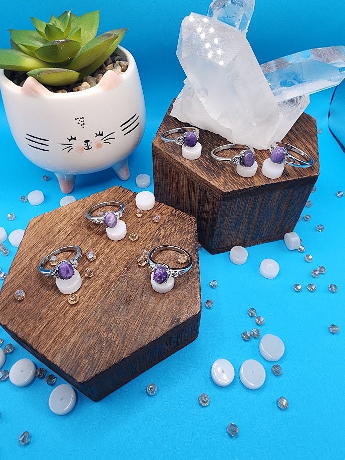 Natural Charoite Ring
