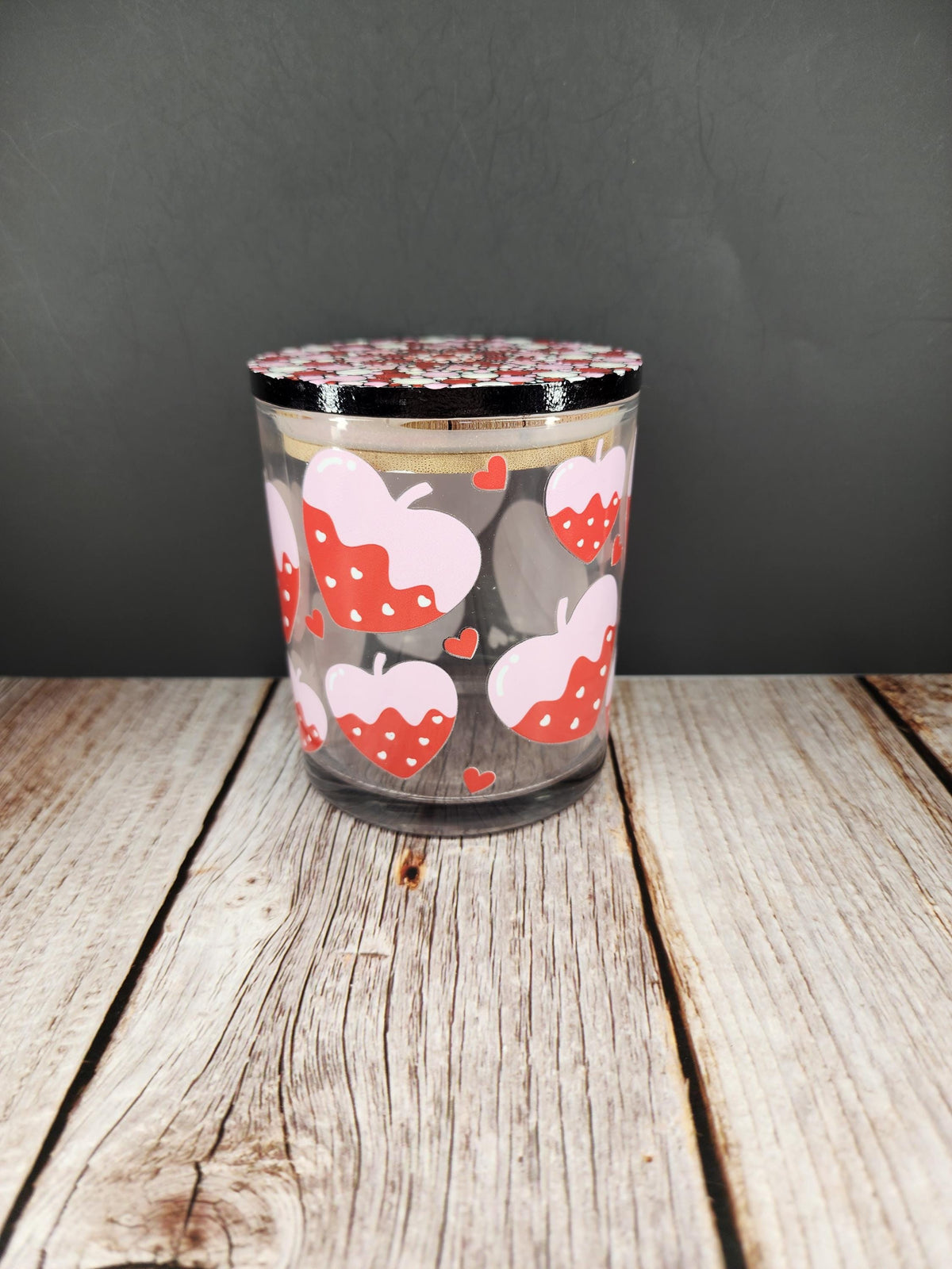 Strawberry Hearts Mandala Stash Jar