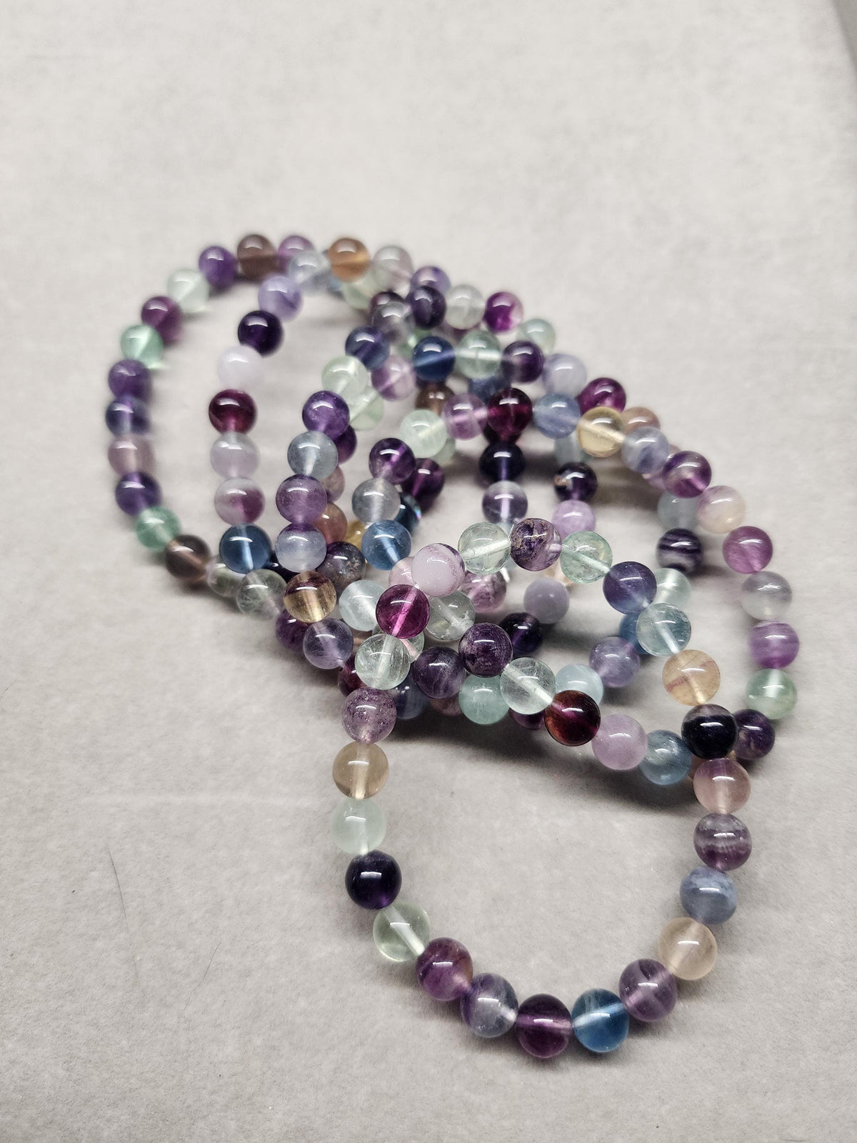 Natural Rainbow Fluorite 8mm Stretch Bracelet