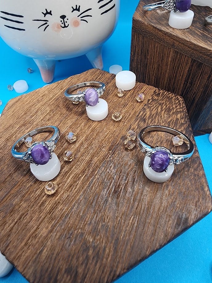 Natural Charoite Ring