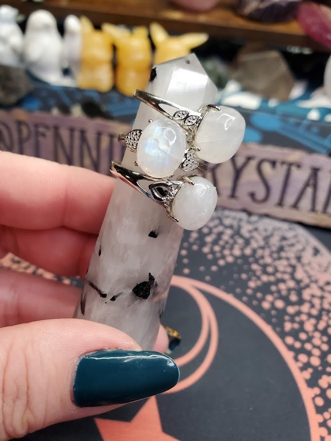 Natural Blue Moonstone Ring