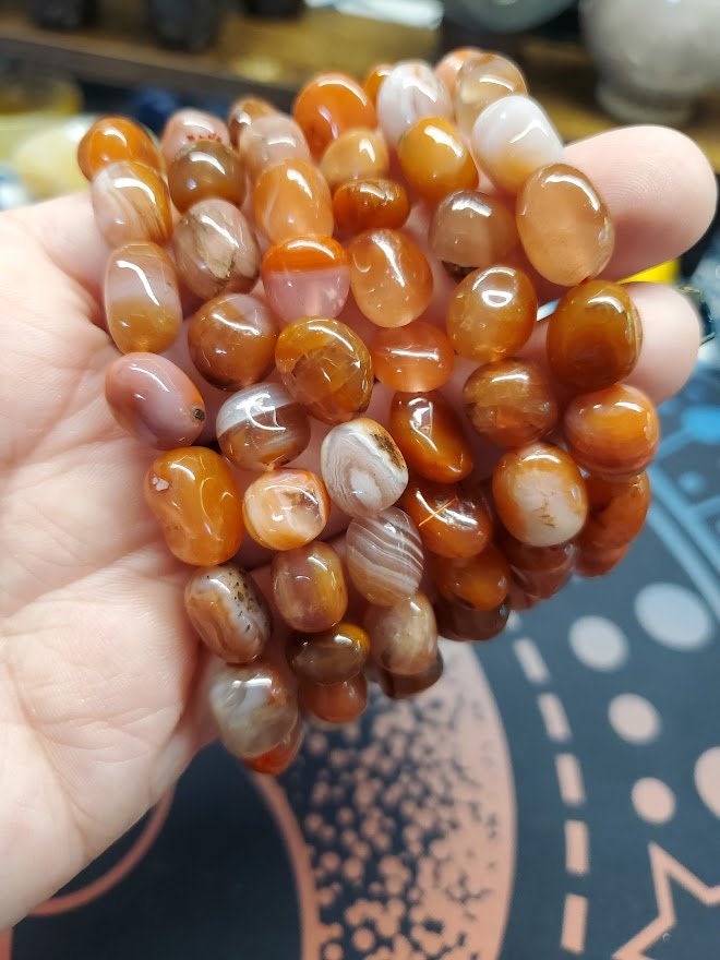 Natural Red Blood Agate 10mm Stretch Bracelet