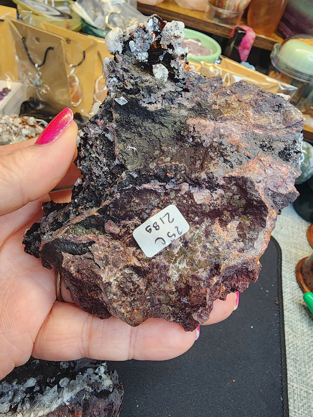 Diamond Calcite with Hematite on Matrix Specimens