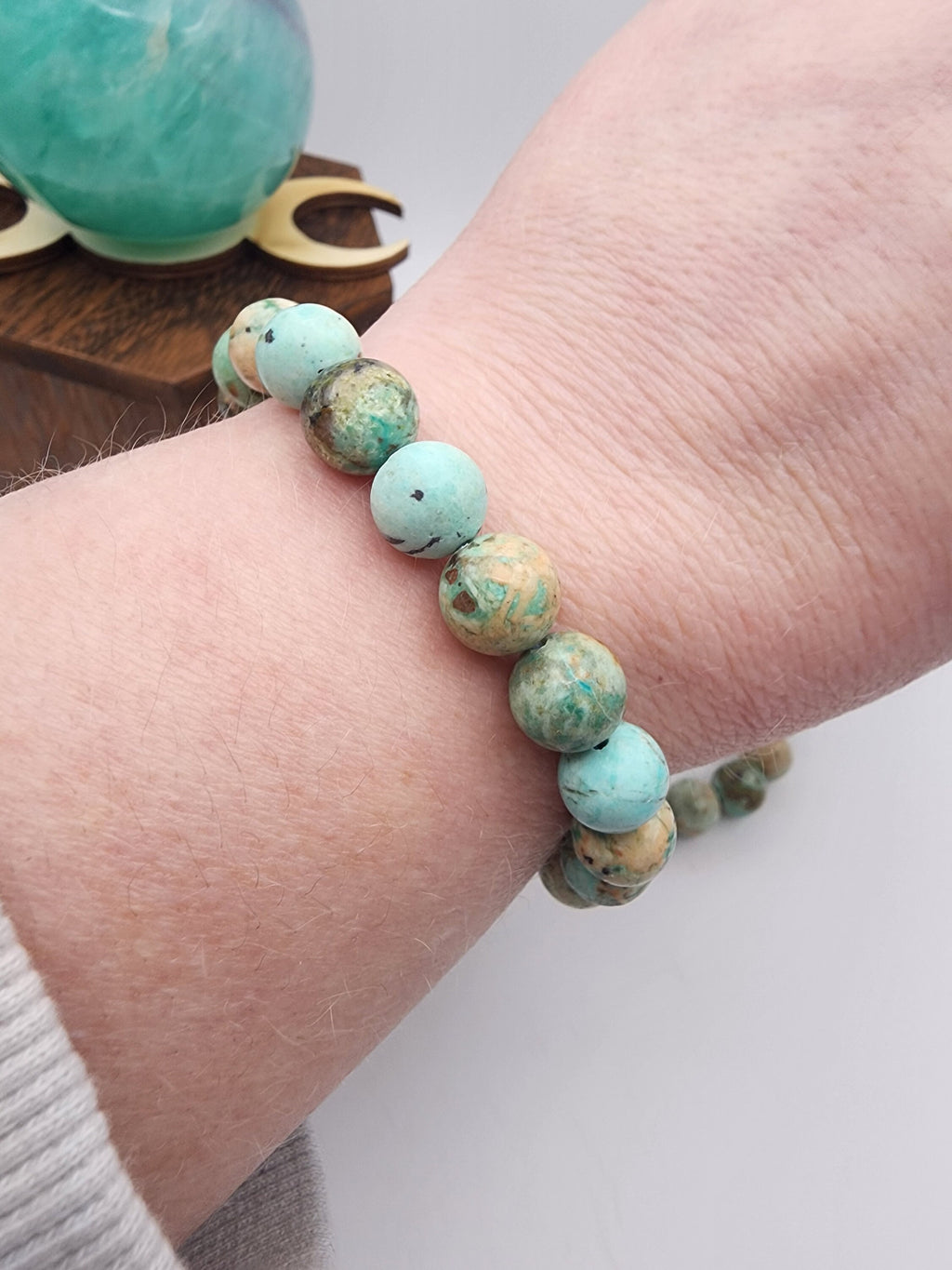 Natural Turquoise 10mm Stretch Bracelet