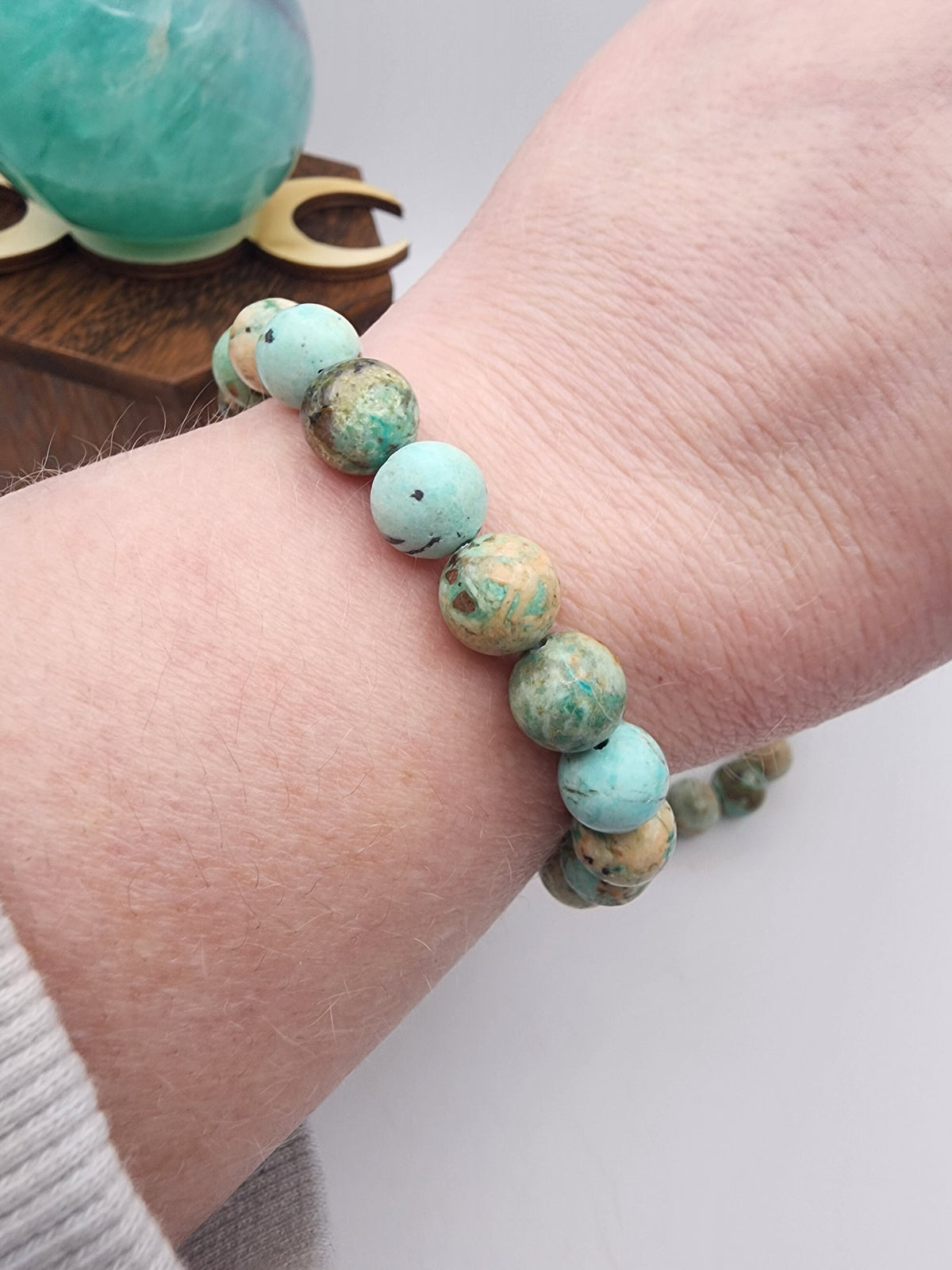 Natural Turquoise 10mm Stretch Bracelet