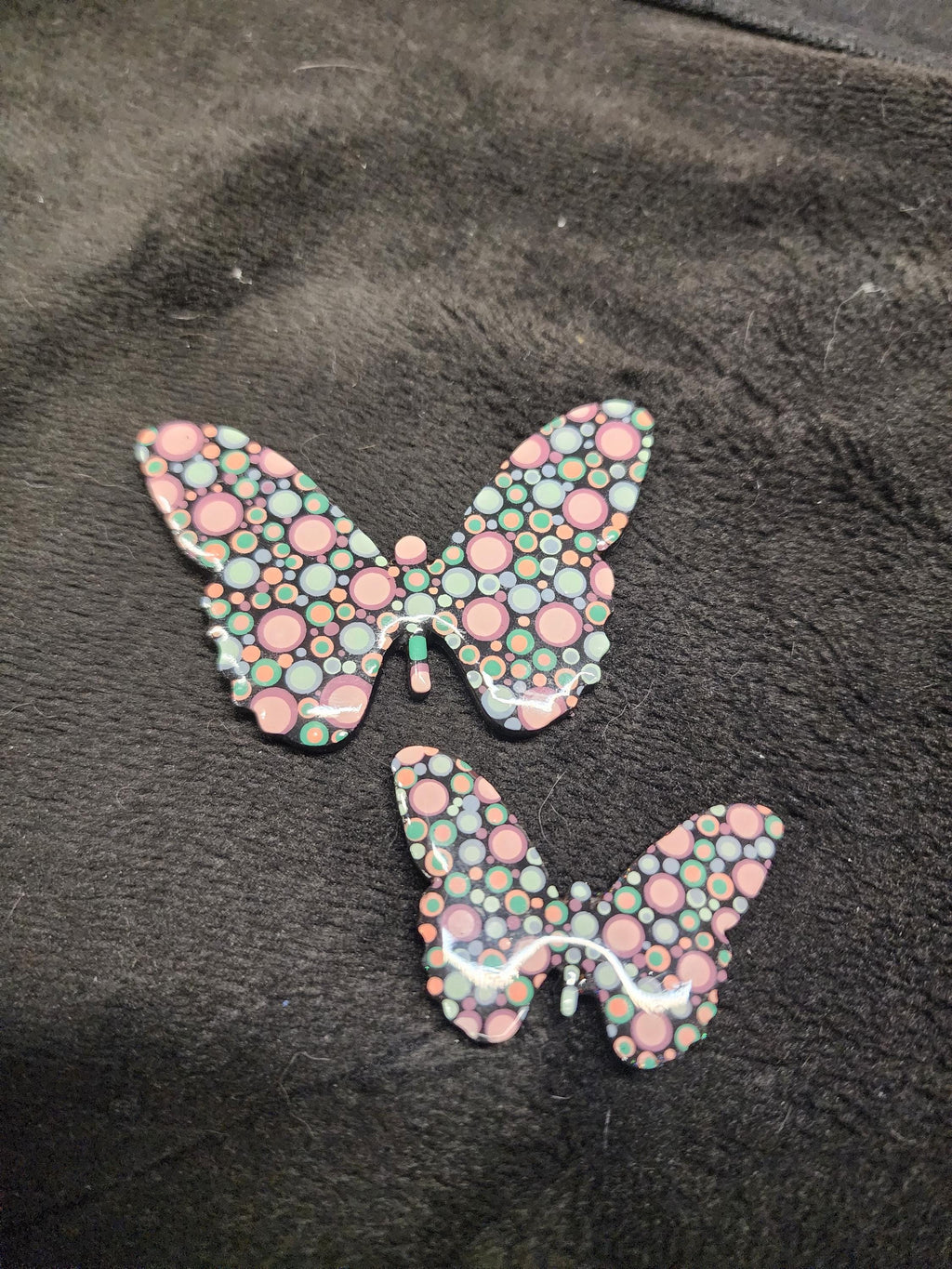 Hand Painted Pastel Butterfly Magnet Set