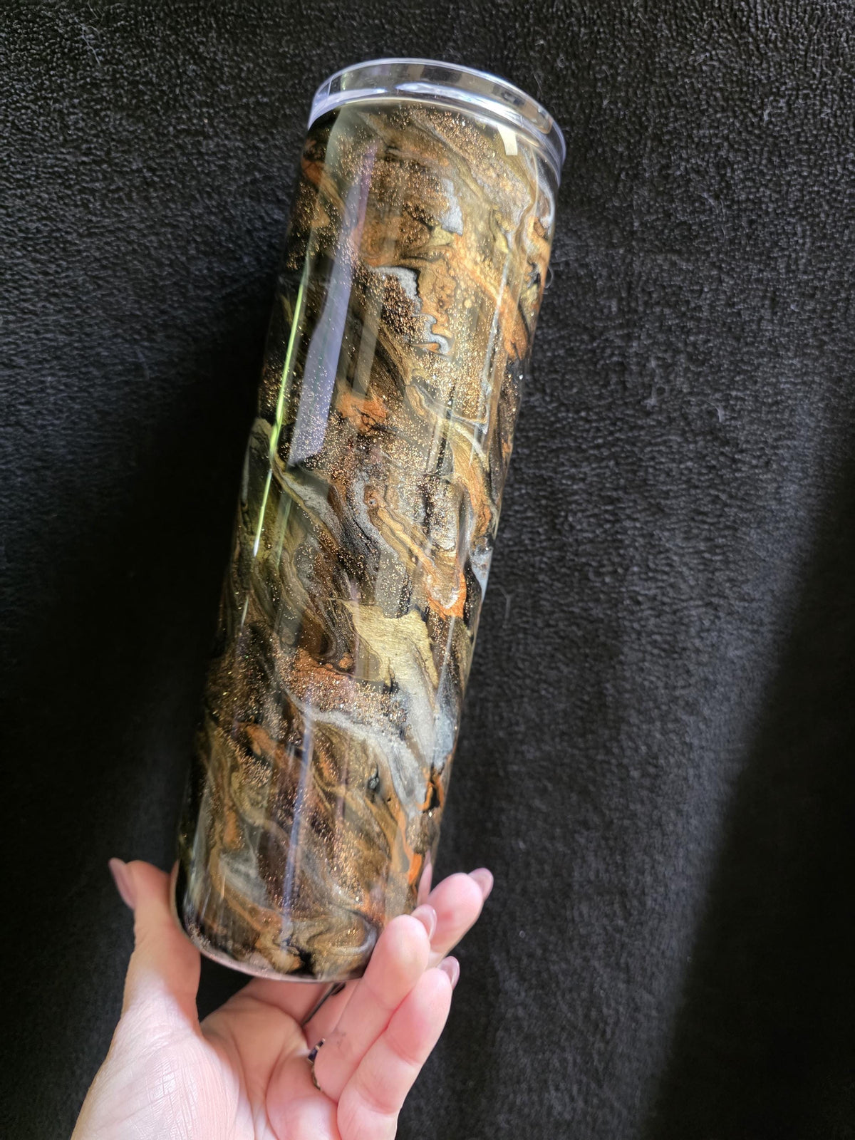 Bronze & Gold Dream - No Decal | 30oz Skinny Stainless Steel Epoxy Tumbler