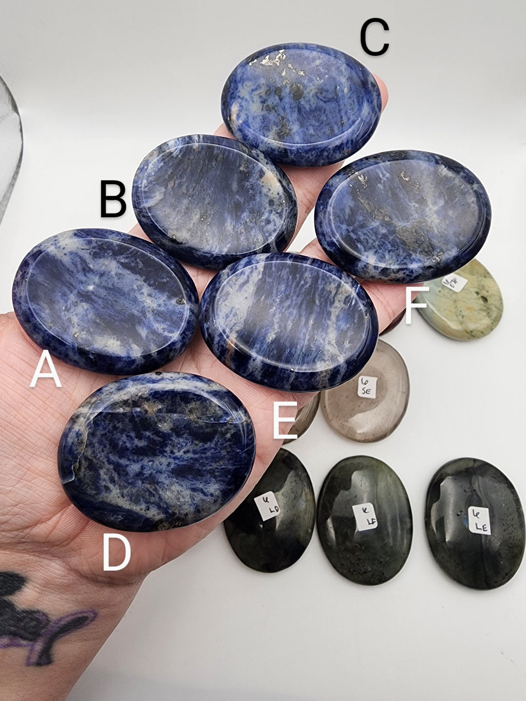 Oval Worry Stones | Sodalite, Smoky Quartz, Ocean Jasper, Labradorite