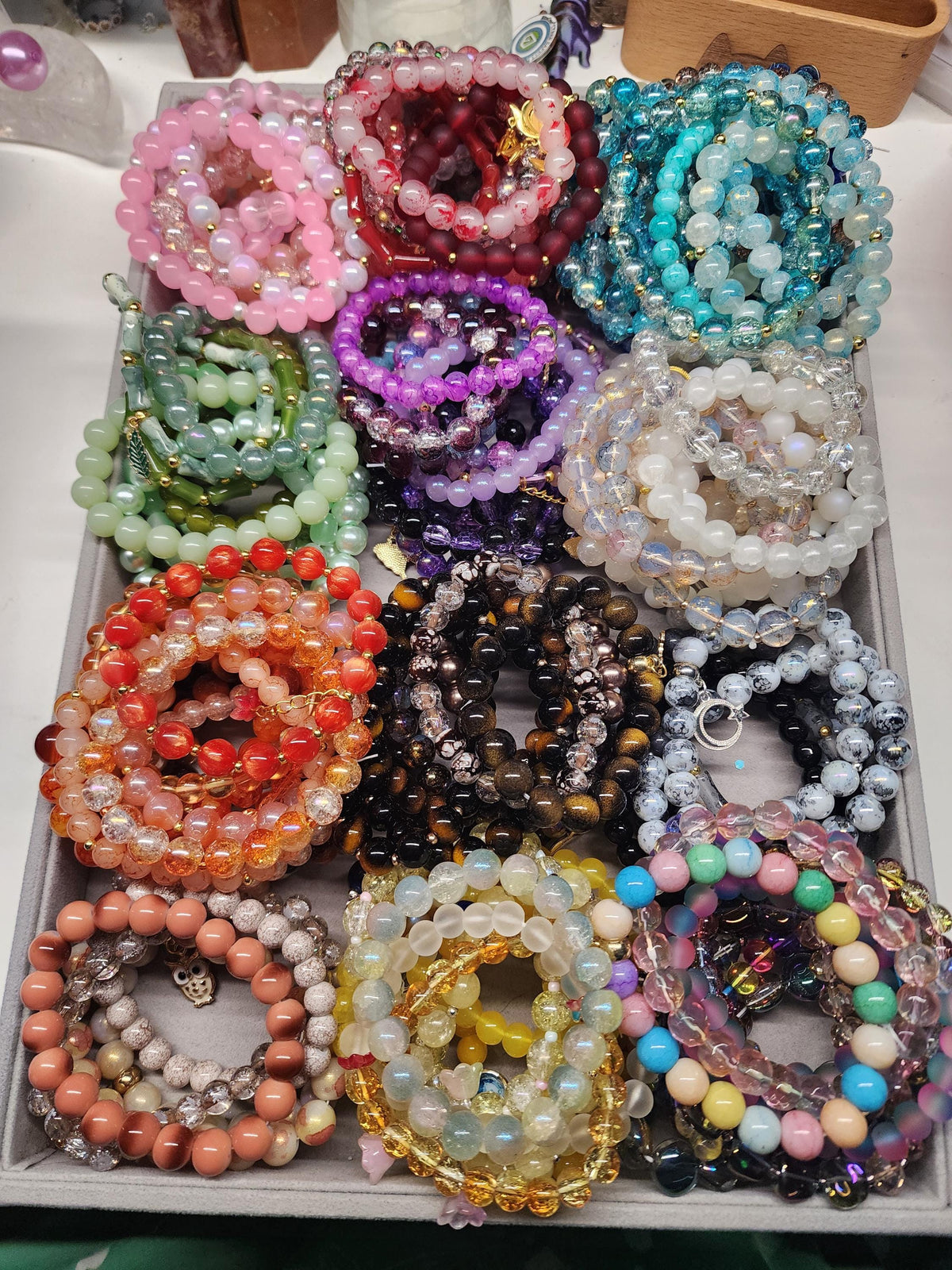 Mystery Stretch Bracelets 8-12mm | Multiple Colors and Style Options